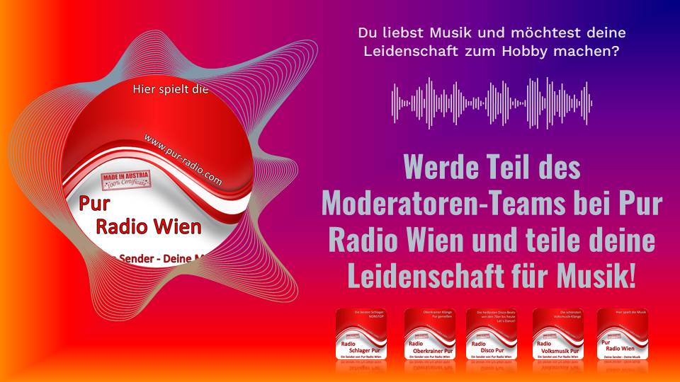 Werde Teil des Moderatoren-Teams bei Pur Radio Wien